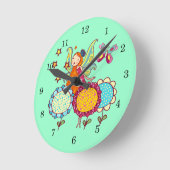 Tuinboer met bloemen ronde klok (Hoek)