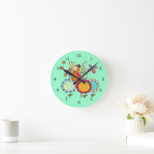 Tuinboer met bloemen ronde klok (Huis)