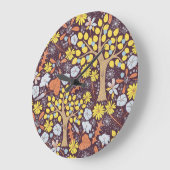 Tuinbomen, bloemen, appelmotief grote klok (Hoek)