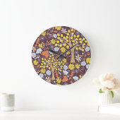 Tuinbomen, bloemen, appelmotief grote klok (Huis)