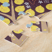 Tuinbomen, bloemen, appelmotief legpuzzel (Zijkant)