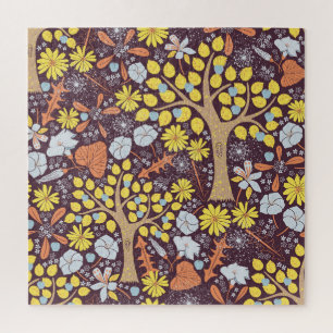 Tuinbomen, bloemen, appelmotief legpuzzel
