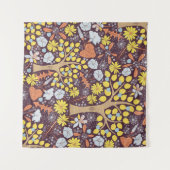 Tuinbomen, bloemen, appelmotief wandkleed (Voorkant (horizontaal))