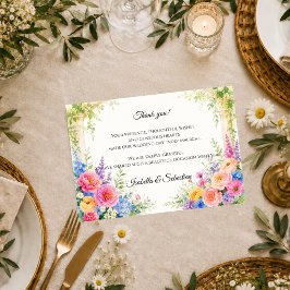 Tuinboog Bloemen Huwelijk Fantasie Bedankkaart