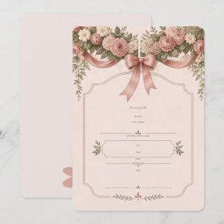 Tuinboog Bloemige Baby Shower Uitnodiging