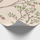  tuinboom, vogelbloem naadloos patroon cadeaupapier (Hoek)