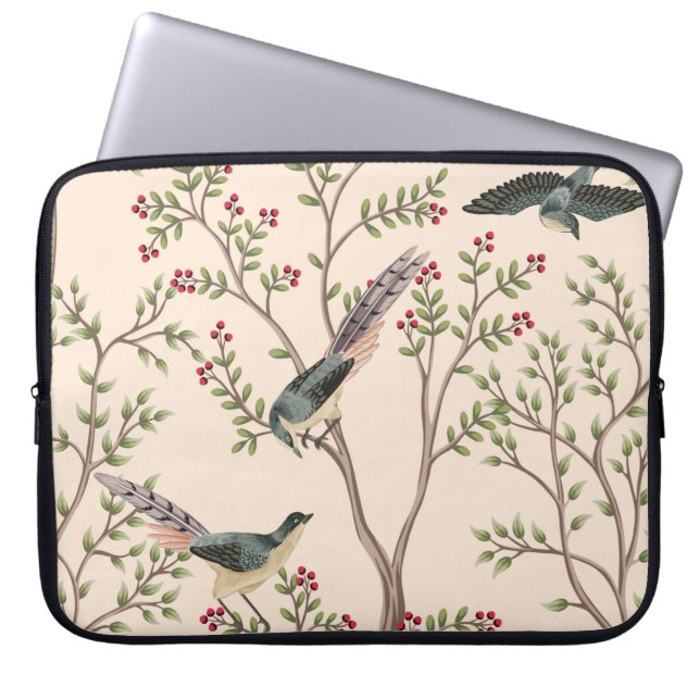  tuinboom, vogelbloem naadloos patroon laptop sleeve (Voorkant)