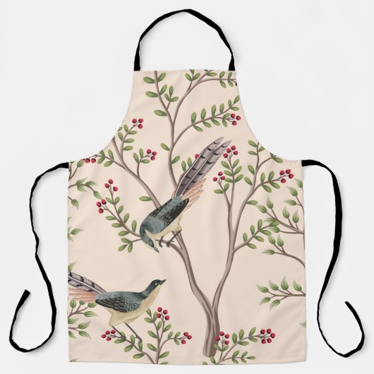  tuinboom, vogelbloem naadloos patroon schort (Voorkant)