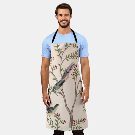  tuinboom, vogelbloem naadloos patroon schort (Gedragen)