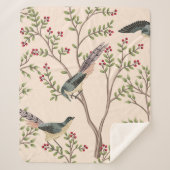  tuinboom, vogelbloem naadloos patroon sherpa deken (Voorkant)