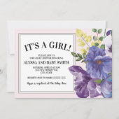 Tuinboomgaard Paars Geel Baby shower Kaart (Voorkant)