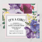 Tuinboomgaard Paars Geel Baby shower Kaart (Voorkant / Achterkant)