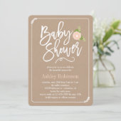 Tuinboor Baby shower Invitation Kraft Kaart (Staand voorkant)
