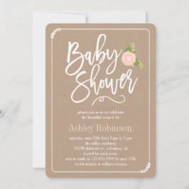Tuinboor Baby shower Invitation Kraft Kaart