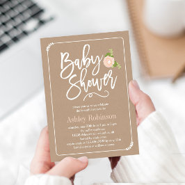 Tuinboor Baby shower Invitation Kraft Kaart