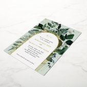 Tuinbotanische moderne gearcheerde bruiloft folie uitnodiging (Gedraaid)