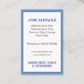 Tuinboten, hekken en andere gebouwen visitekaartje (Achterkant)