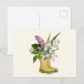 Tuinbots met Tulip en Lila bloemen Briefkaart (Voorkant / Achterkant)