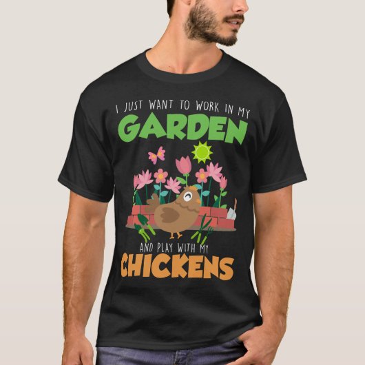 Tuinbouw en Boerderij met kippen T-shirt (Voorkant)