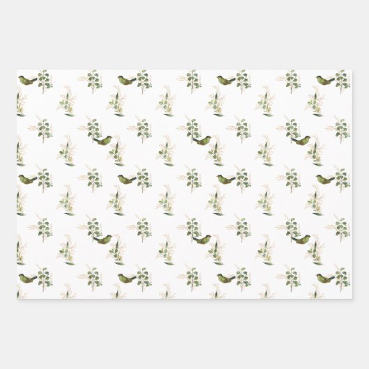 Tuinbouw met vogels, bijen en vlinders inpakpapier vel (Voorkant)