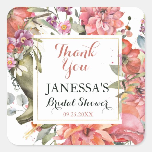  tuinbouwbedrijf Vrijgezellenfeest Dank u wel Vierkante Sticker (Voorkant)