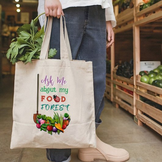 tuinbouwer van voedselbos tote bag