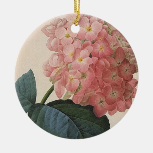  tuinbouwers, roze hydrangea Hortensia Keramisch Ornament (Voorkant)