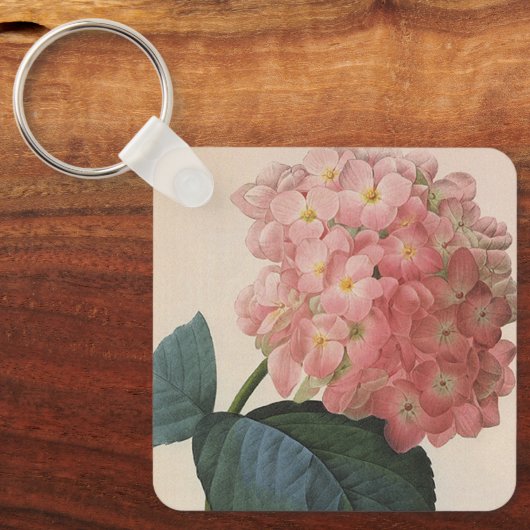  tuinbouwers, roze hydrangea Hortensia Sleutelhanger (Voorkant)