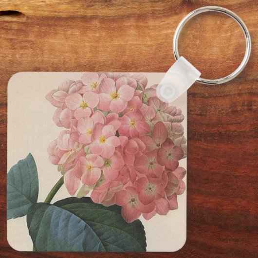  tuinbouwers, roze hydrangea Hortensia Sleutelhanger (Achterkant)