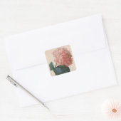  tuinbouwers, roze hydrangea Hortensia Vierkante Sticker (Envelop)