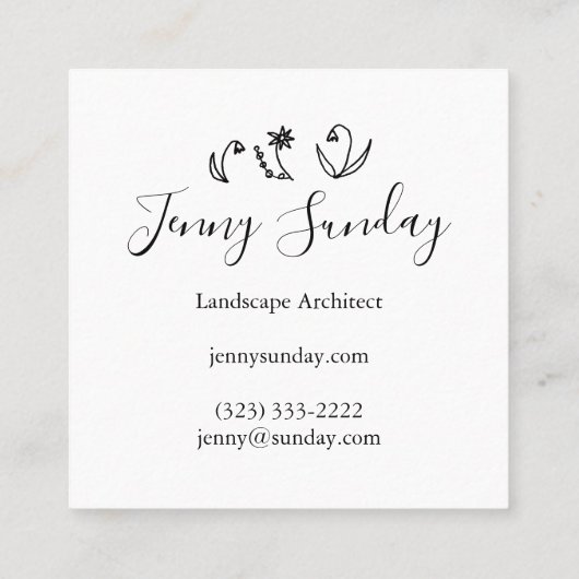 Tuinbouwland Vierkante Visitekaartje (Achterkant)