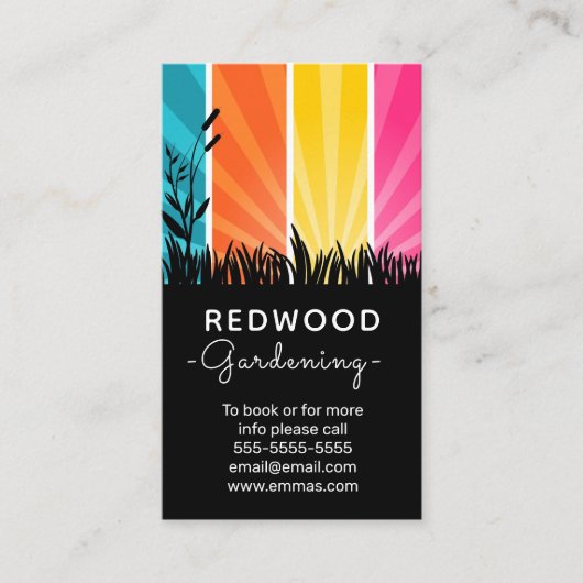 tuinbouwmaaiende gras, tuinbouw visitekaartje (Voorkant)