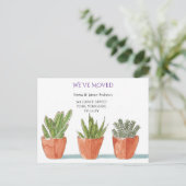 TuinbouwPaars We hebben de aankondiging verplaatst Briefkaart (Staand voorkant)