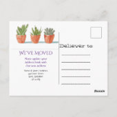 TuinbouwPaars We hebben de aankondiging verplaatst Briefkaart (Achterkant)