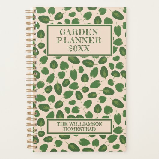 Tuinbouwplanning Boho Natuur Rustic Green Tan Smal Planner (Voorkant)