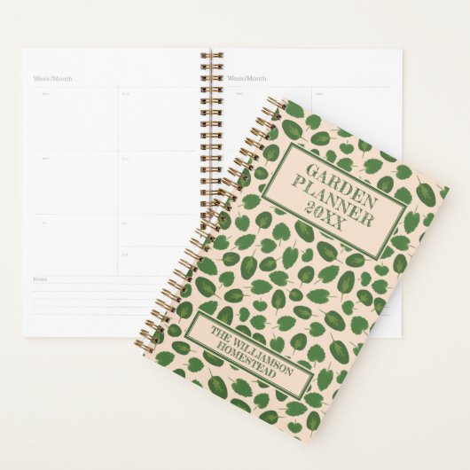 Tuinbouwplanning Boho Natuur Rustic Green Tan Smal Planner (Display)