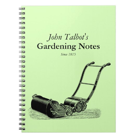  tuinbouwprogramma's Lawnmower Garden Notes Notitieboek (Voorkant)
