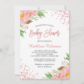 Tuinbouwroze Stippen Baby shower Kaart (Voorkant)