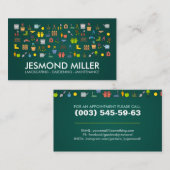 Tuinbouwservices - kleurig pictogrammenpatroon visitekaartje (Voorkant / Achterkant)