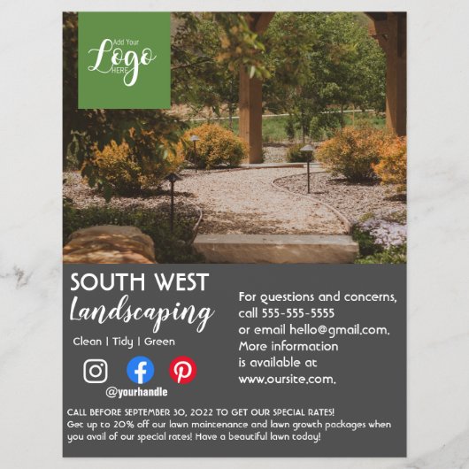 tuinbouwster voor landschapsarchitectuur flyer (Voorkant)