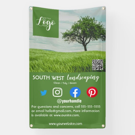 tuinbouwster voor landschapsarchitectuur spandoek (Verticaal)