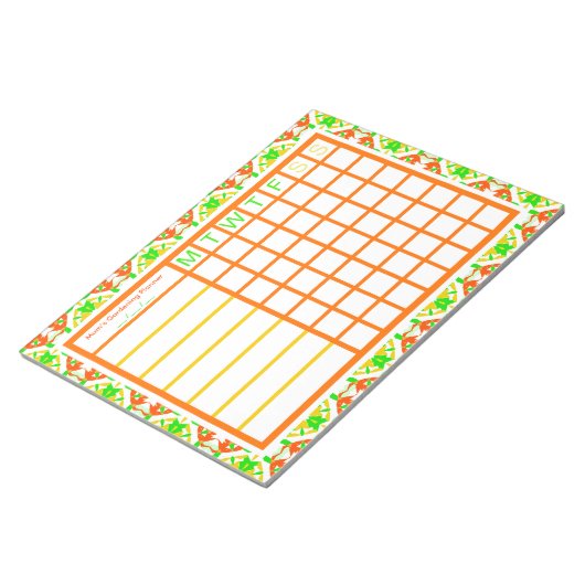 Tuinbouwtuin kweekt uw eigen plankplan notitieblok (Schuin)