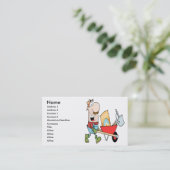 tuinbouwtuinbouwer voor cartoon visitekaartje (Staand voorkant)