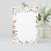 Tuinbruiloft met bloemen blank budget  kaart (Staand voorkant)