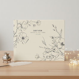 Tuinbruiloft met door zon gewassen bloemmotieven I Gastenboek