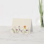 Tuinbruiloft met wilde bloemen bedankkaart (Achterkant)
