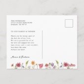 Tuinbruiloft met wilde bloemen foto dank je briefkaart (Achterkant)