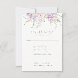 Tuinbruiloft RSVP in pastelkleuren Kaartje