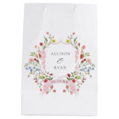 Tuinbruiloft Wapenschild Monogram Fantasie Medium Cadeauzakje (Achterkant)