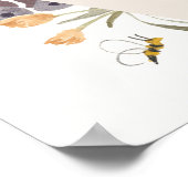 Tuinbruiloftbord met vlinderbloemen welkom  poster (Hoek)